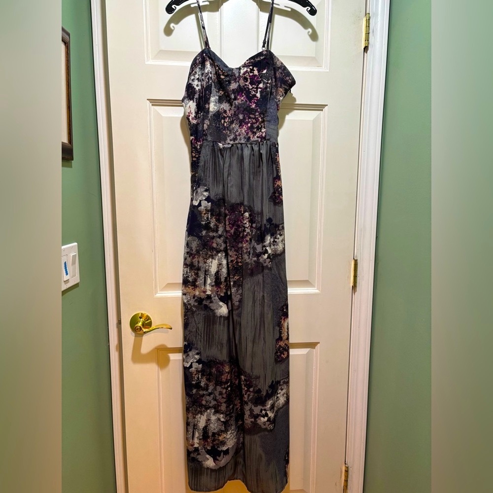 Water-Color Maxi Dress in Size M by Piperlime, Black/Gray/Purple, Light & Flowy